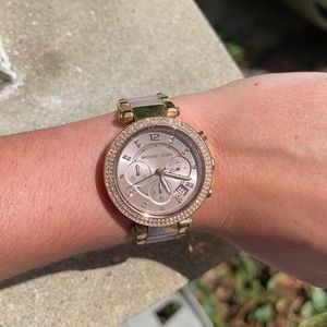 Rose gold and Nude Michael Kors watch